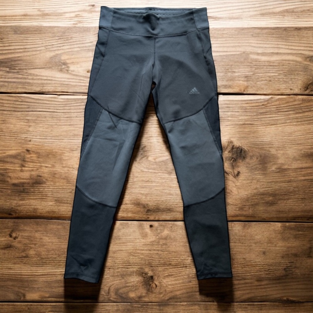 Adidas Climalite Leggings Gray Black Colorblock Compression Pants Women’s M‎